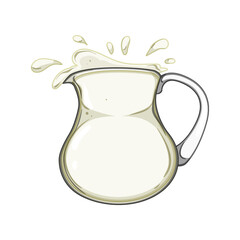 container milk jug cartoon. dairy plastic, glass handle, lid carton container milk jug sign. isolated symbol vector illustration