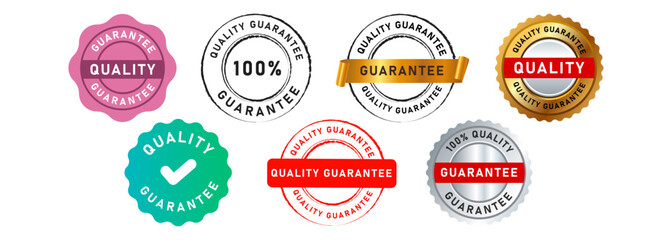 quality guarantee circle stamp and seal badge label sticker sign for certificate satisfaction business