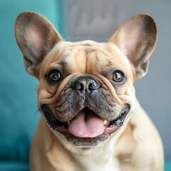French bulldog smiling