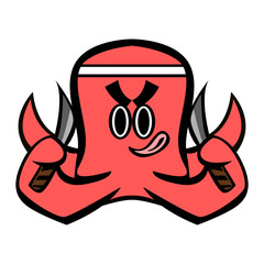 Takoyaki Gu Octopus Delicious Vector Illutration Drawing Tasty