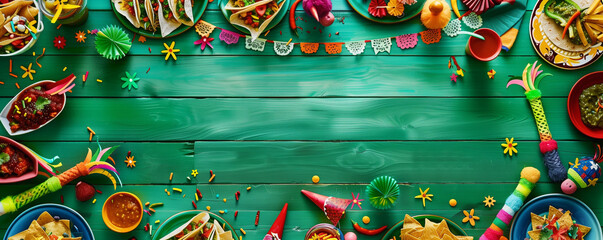 Festive Celebration: Vibrant Cinco de Mayo Spread with Delicious Treats