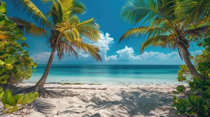 tropical beach in summer, island paradise