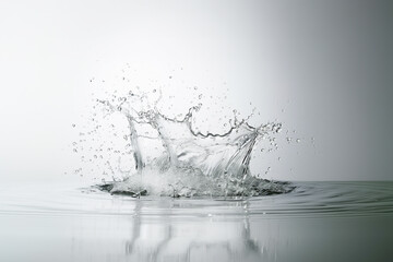 A macro shot of a droplet falling into a glass bowl