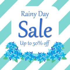 あじさいの雨のセール最大50%offの真四角のバナー