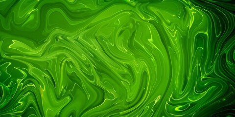 Vibrant Green Creativity, Captivating Modern Art with Luminous Ink Colors and Luxurious Natural...