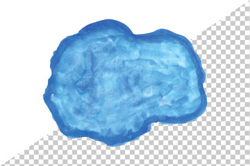 Watercolor spot, paint, brush, stroke, circle, or round, grunge, blue, transparent, background, vector illaustration
