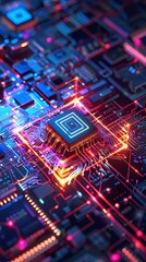 Advanced Computing Systems at Work: Digital Processing Powerhouse Illustrating Cyber Technology and Data Management