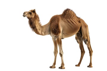 Iconic Portrayal of Camel Standing Against White Background