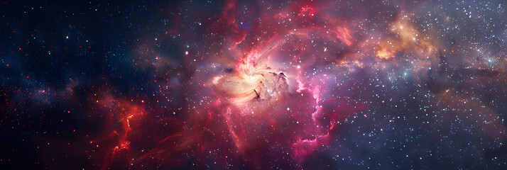 Beautiful space nebula galaxy wide format photo background