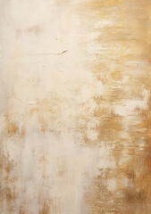 Textured White Plaster Wall with Gold Accents - obrazy, fototapety, plakaty