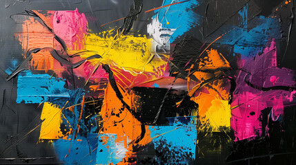 Fototapeta premium Abstract oil art painting with bright colors