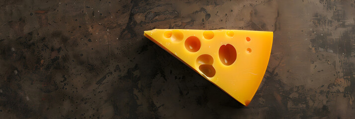 A piece of cheese with holes in it