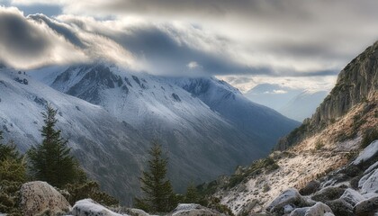 mountains in the morning