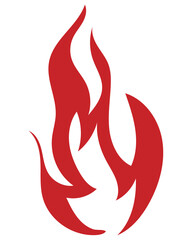 Fire sign, Fire flame icon isolated on transparent background.