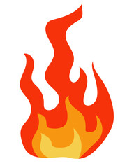 Fire sign, Fire flame icon isolated on transparent background.