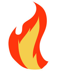 Fire flame icon isolated on transparent background.