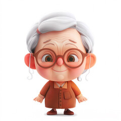 Obraz premium 3d portraits of happy people on a white background. Cartoon characters old women, vector illustration