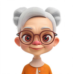 Obraz premium 3d portraits of happy people on a white background. Cartoon characters old women, vector illustration