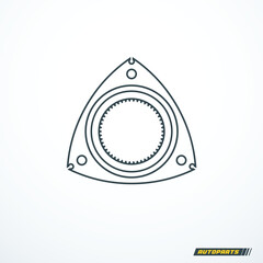 Rotor of rotary Wankel engine. Vector illustration