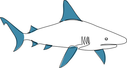 shark sketch on white background vector