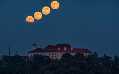 Timelapse shot of Spilberk castle in the centre of Brno city, czech republic