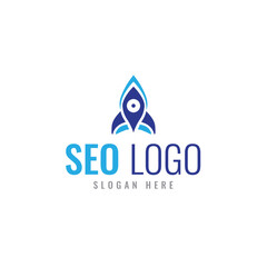 SEO Logo, SEO Agency logo with rocket sign