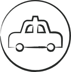 シンプルな標識の筆書き単品イラスト　許可車両専用