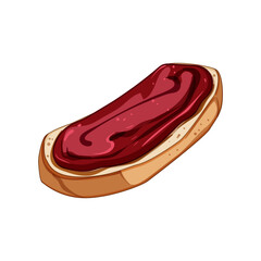 crunchy toast jam cartoon. smooth delicious, homemade snack, morning brunch crunchy toast jam sign. isolated symbol vector illustration