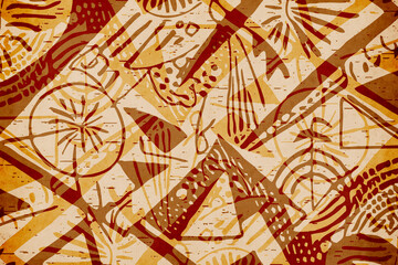 Abstract background in vintage style. Stylized old with grain. For use in graphics, for printing on wall decorations. - obrazy, fototapety, plakaty