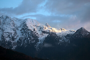 Mountain peak Hochkonig. Beautiful German and Austrian Alps.