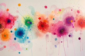 Illuminated bursts of color on a transparent white canvas, evoking joyous occasions