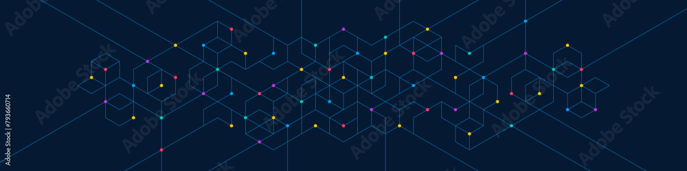 Aufkleber Abstract vector background with simple geometric figures and dots. Graphic design element and polygonal shape pattern