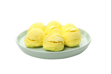 PNG, Ice cream with fresh melon in a bowl, isolated on white background