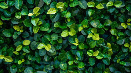 Background with green leaves, wall of leaves