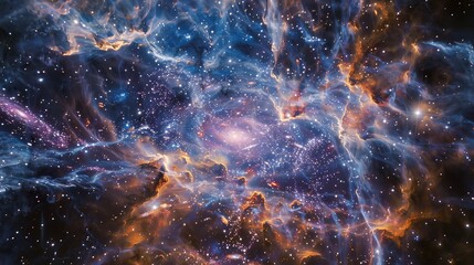 Vibrant Cosmic Nebulae and Galaxies - obrazy, fototapety, plakaty