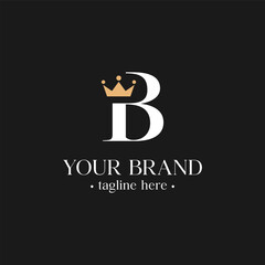 Luxury Letter B Queen Or King Logo. Design Vector Template.