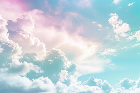 Pastel-colored sky with ethereal altostratus clouds on a soft transparent white backdrop, adding a touch of softness