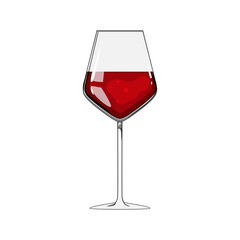 tumbler wine glass cartoon. stemware , chardonnay merlot, pinot cabernet tumbler wine glass sign. isolated symbol vector illustration