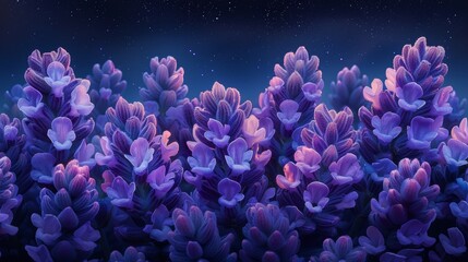 Close-up View of Lavender Blooms in Full Blossom Generative AI