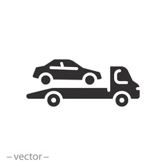 no parking any time icon, tow away zone concept, car tow, flat symbol on white background - vector illustration