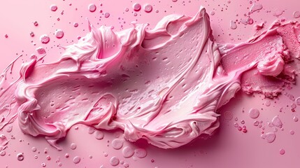 Close-up of Moisturizer Cream Texture on a Light Pink Background Generative AI