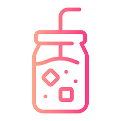 cold coffee gradient icon