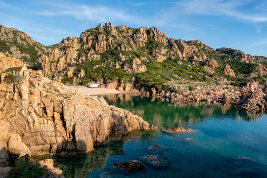 Li Cossi beach in Costa Paradiso of Sardinia, in Italy