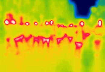 Fancy place, party. Image from thermal imager device