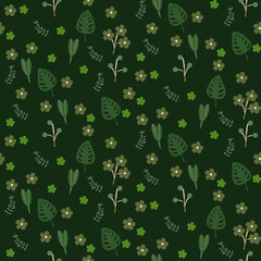 Seamless pattern tropical leaves. floral seamless pattern with leaves for wallpaper