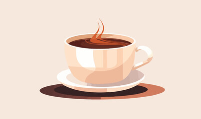 Obraz premium coffee cup closeup vector flat minimalistic isolated illustration