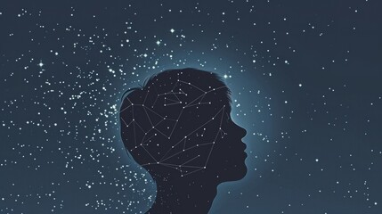 Astrological Constellations within Human Silhouette