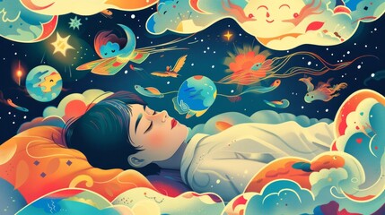 Whimsical Dreamscape with Surreal Imagery in Sleep
