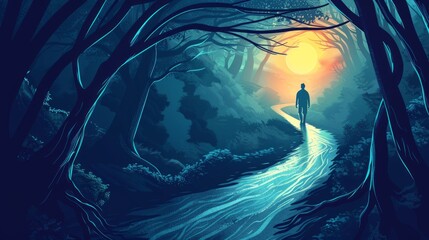 Journey from Darkness to Enlightenment in Forest Path