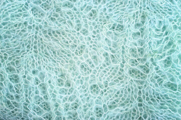 background of blue lace crochet ornament made of wool - 793672501